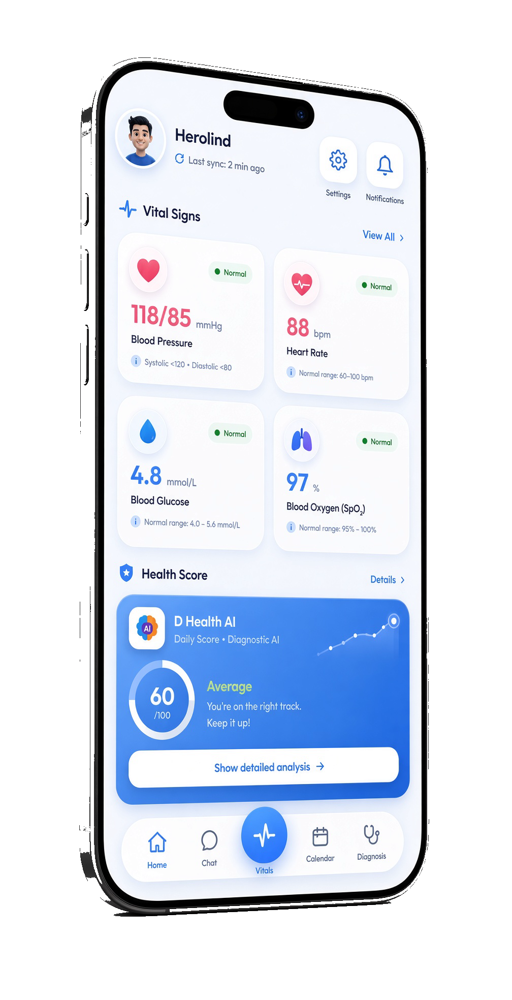 D Health on iPhone